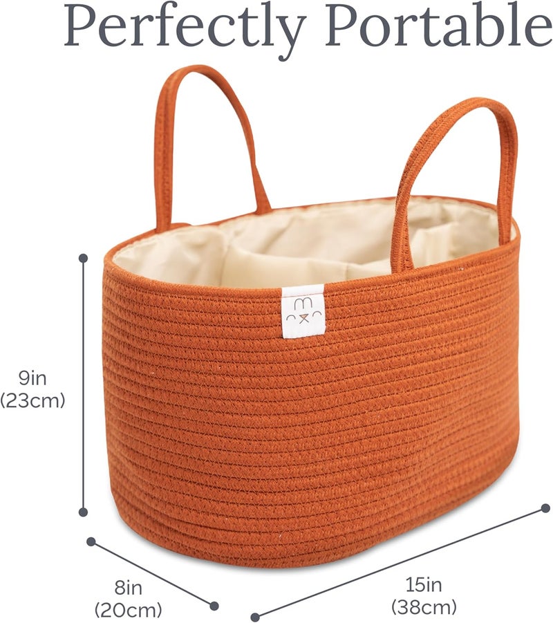 Natemia Baby Diaper Caddy Organizer - Baby Shower Basket for Gifts - Nursery Storage for Diapers, Wipes, Breast Pump - Portable Organizer and Gift Bag - Newborn Essentials - Image 4